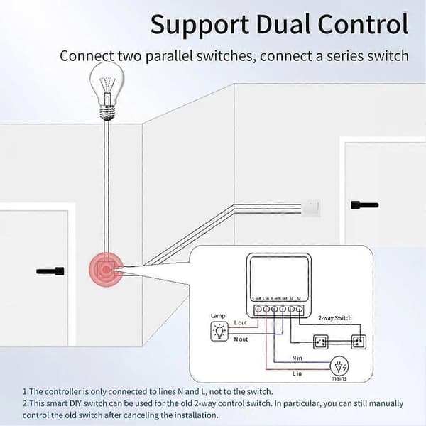 Stk EWelink Wifi Smart Switch Modul 16A, Kompatibel med Gateway APP