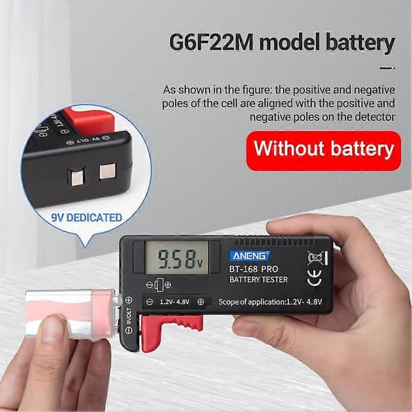 BT-168 Pro Smart LCD Digital Batteritester Elektronisk T1 Mål Batteri K0I2 black One-size
