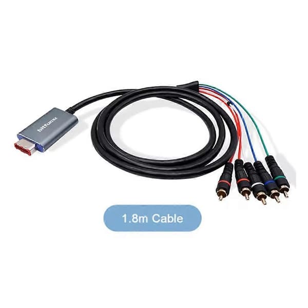 Bitfunx komponentkonverterer lydvideo 5RCA YPbPr-kabel for Nintendo GameCube NGC digital AV-utgangsbilde Noir