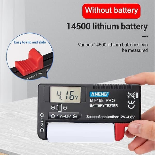 BT-168 Pro Smart LCD Digital Batteritester Elektronisk T1 Mål Batteri K0I2 black One-size