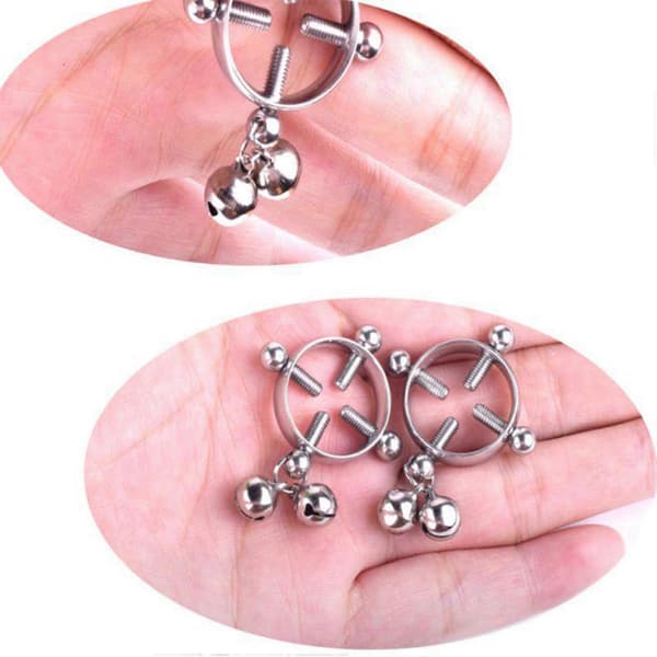 2 smykker for kvinners piercing, brystpiercing, stud, bjelleanheng, falsk nippelring, piercing i rustfritt stål