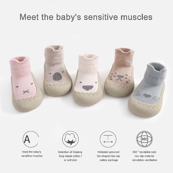 Baby Toddler Barefoot Gulvsokker Anti-Skridsikker Slip-on Indendørs Bomuld Bløde Sko Blue 20