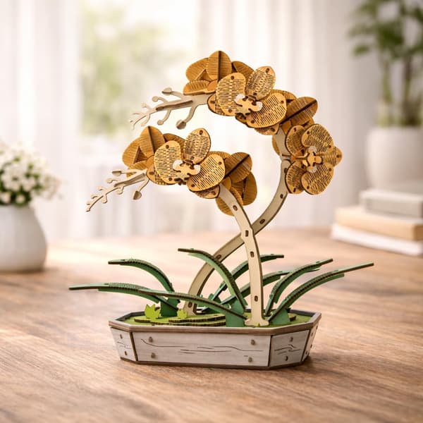 DIY Puiset Kukat - 3D Koristeellinen Palapeli - Orkidea