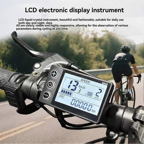 S866 Elektrisk Cykel Display LCD Måler til Intelligent Controller Ebike Panel SM Stik Elcykel 48V 48V