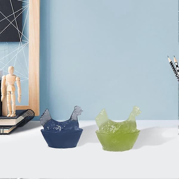 Mini høne ornament kreativt håndværk blue/1pcs