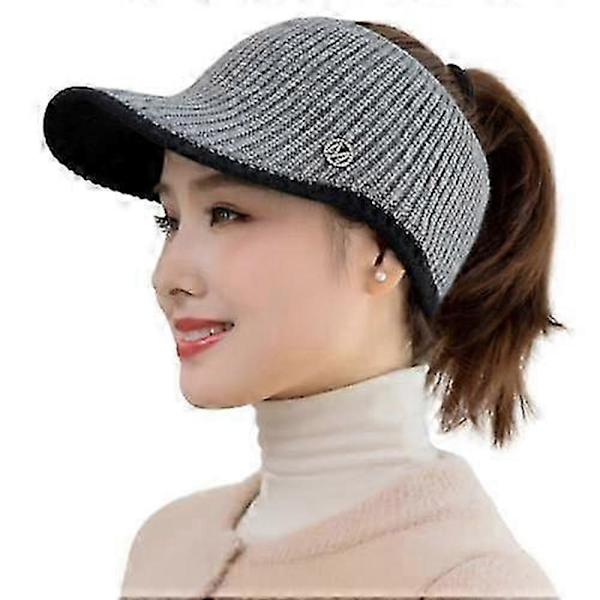 Damehatte Strikkede hatte Strikkede hatte Tom top uldhatte grey