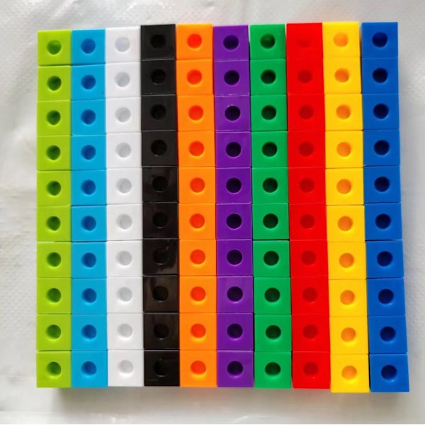 100 st Matematik Länkande Kuber Nummerblock Interlocking Multilink Räkneblock (Bästa) Set