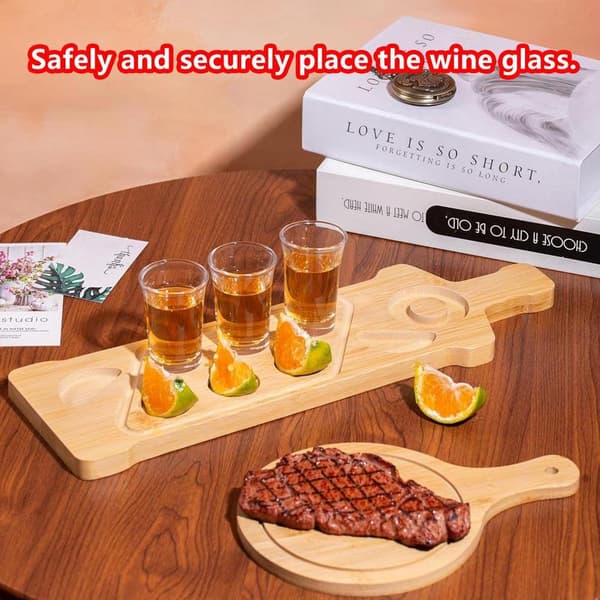 Bamboo Wine Rack and Spice Rack, Non-slip and Stable with Divided Compartments