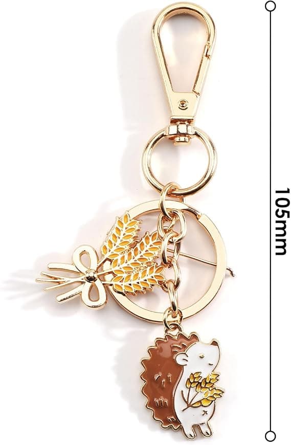 Söt nyckelring med igelkott, originell väskaccessoar