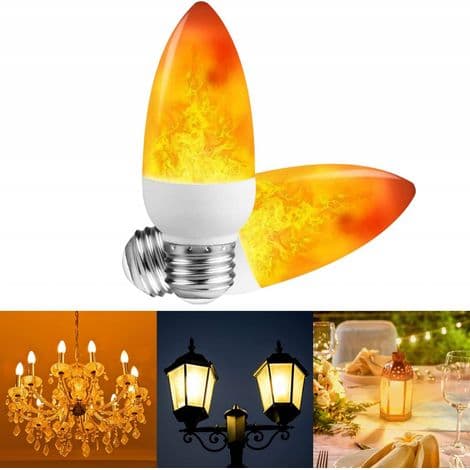 【2 stk】E27 LED Kerteflamme Pære Atmosfære Dekorativ Pære