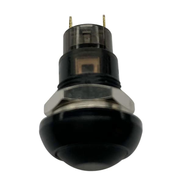 5X Tænd/Sluk Låsende Vandtæt 12mm Trykknap SPST 2A IP67, Sort Black