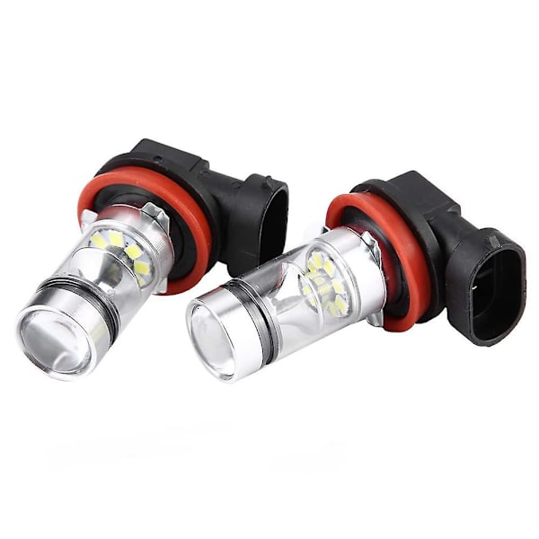 2x H8 H9 H11 6000k Super White 100w Led-hovedlyspærersett Tåkebilkjøringslys