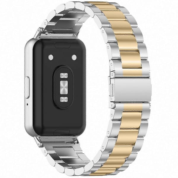 Galaxy Fit 3 Urrem i Rustfrit Stål Metal Erstatningsrem Silver Gold