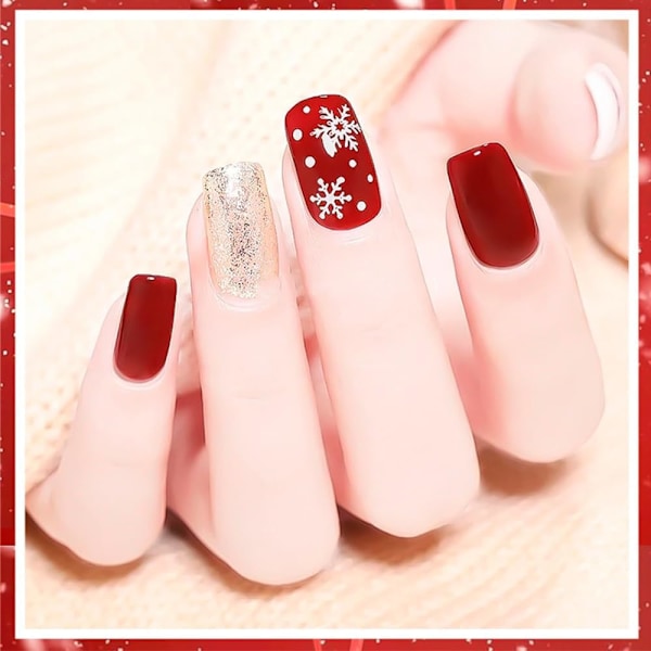 12 rutnät jul snöflingor nagelkonst glitter nagelpaljetter, jul glittrande snöflinga glitter nagelflinga jul nagelkonfetti paljett för