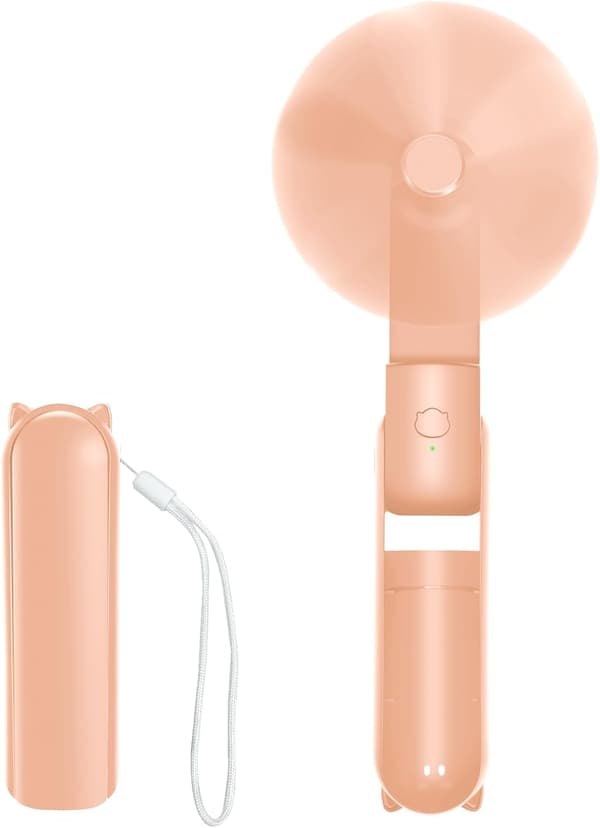 Mini bærbar ventilator, foldbar håndholdt rystende USB bærbar ventilator, (pink)