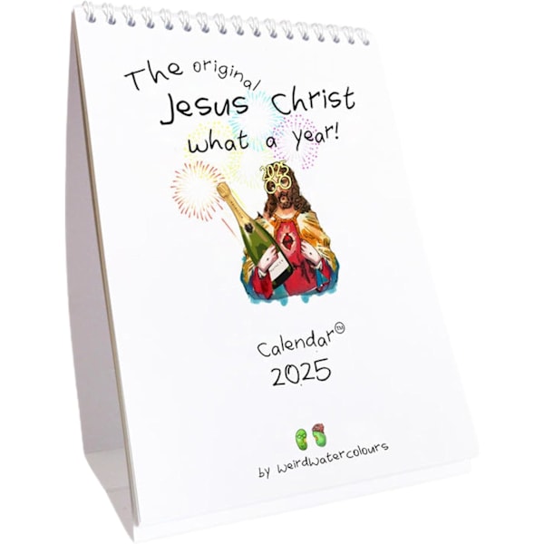 Jesus Christ WHAT A YEAR Calendar 2025 Multipurpose 12 Month Calendar Practical Standing Calendar   Creative Work Calendar Monthly Calendar