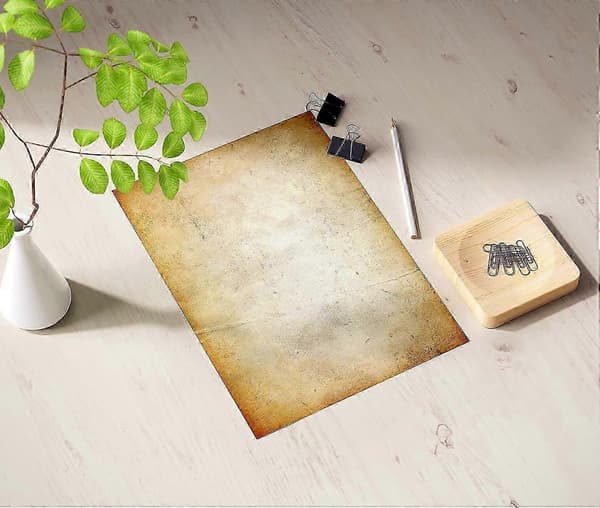 Pergament Designpapir Gammelt Look Papir - A4 Størrelse - 100 Ark
