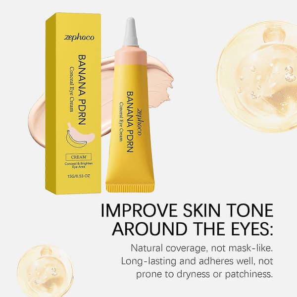 Banan PDRN Concealer Øjencreme, Farvekorrigerende Concealer under øjnene, Letvægts Caramel