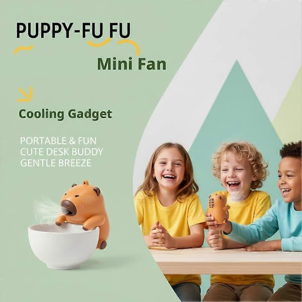 Mini Nøgleringsventilator USB Genopladelig 2-Hastigheds Kopholder Ventilator til Kaffe
