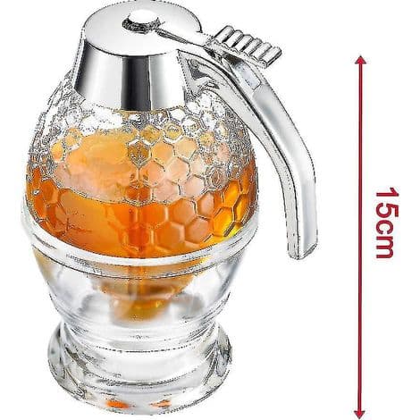 Honungsdispenser med förvaringsställ, 200 ml sirapsdispenserburk