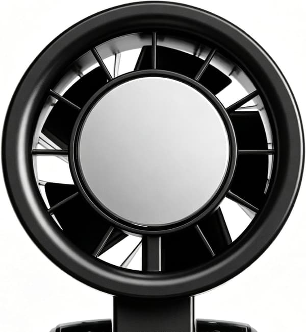 Stilfuld bærbar ventilator, USB genopladelig, 3600 mAh batteri, foldbar