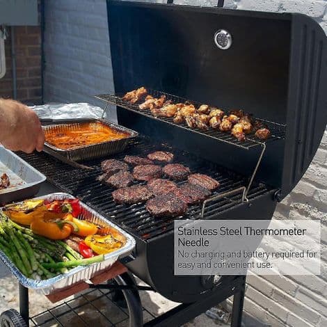 Analogt termometer til grill, kompatibelt med alle grill og rygere