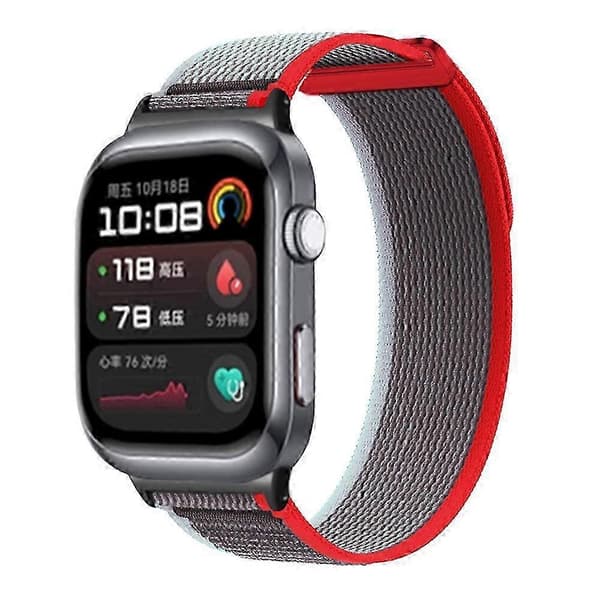 Erstatningsarmbånd til Huawei Watch D2 i blågrå med justerbar nylonrem Multicolor Red Grey