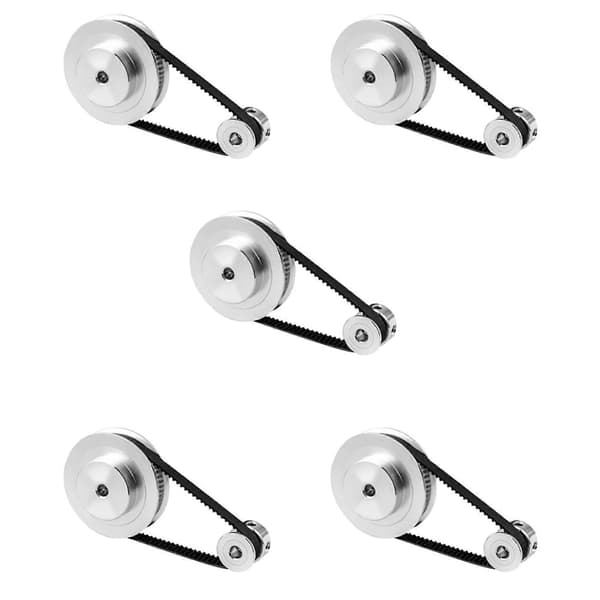 5X 2Gt Synkronhjul 1:3 Reduktion Transmission Remhjul Remhjul Model Mekanisk Rem til 3D Printer - 200X8X8mm Silver