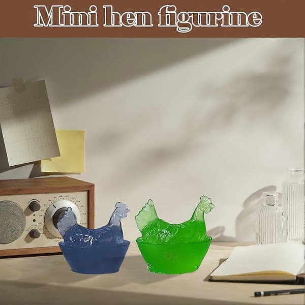 Mini høne ornament kreativt håndværk blue/1pcs