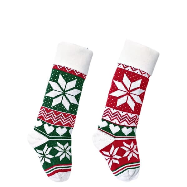 Nye julestrømper med 2 mønstre, strikkede, julegavestrømper, pynte-strømper, elg, ullstrømper, jacquard, julestrømper