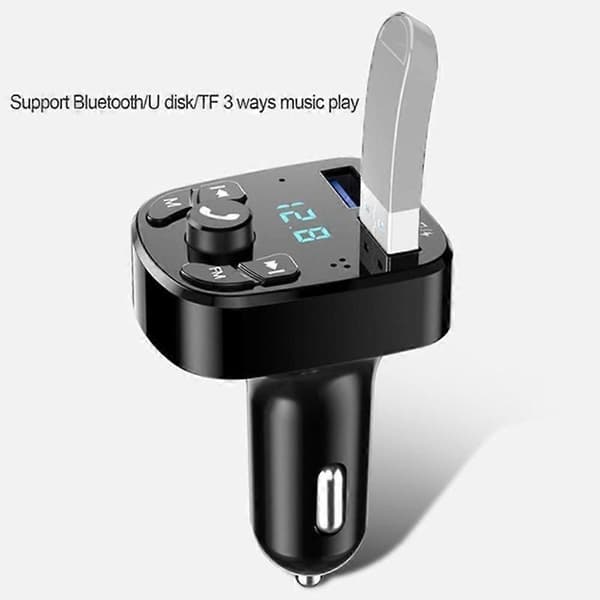 Bil Bluetooth FM-sender med USB-opladning og håndfri opkald