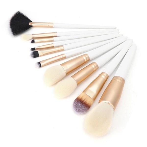 10 stk. Bærbare Foundation & Øjenskygge Makeupbørster