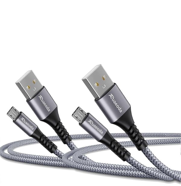 Kabel Android-lader 1,8 m 2-PAKKE Kompatibel med PS4-laderkabel - Høyhastighets 2.0 USB A Ma