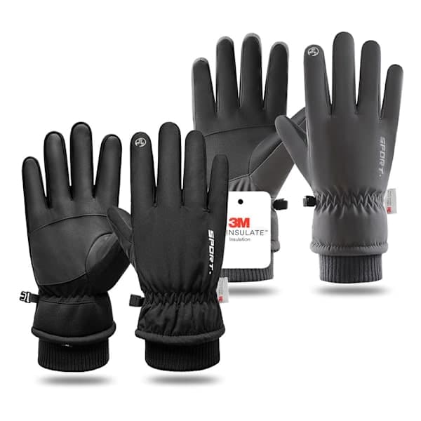 Vandafvisende og vindtætte handsker med 3M Thinsulate-isolering, sort, XL