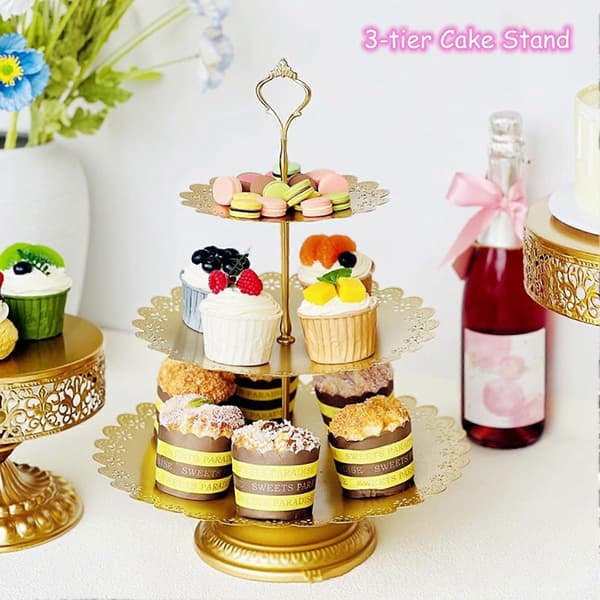 Tårtställning Torn Dessert Displayställ Stabil Stor Kapacitet Enkel Montering Serveringsbricka Festtillbehör