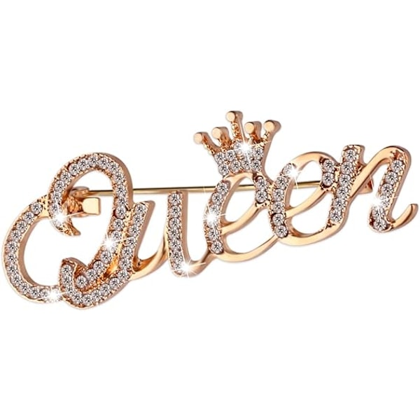 Queen Crown Brooch Pins for Women Girls Party Fashion Bling Luxury Fashion Rhinestone Crystal Lapel Pin Sweater Shawl Clip Accessories