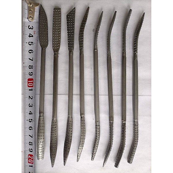 Wood Riffler File Set 8PCS 200mm Dubbla ändar grader för träbearbetning Carving Handverktyg Nålfil Photo Color
