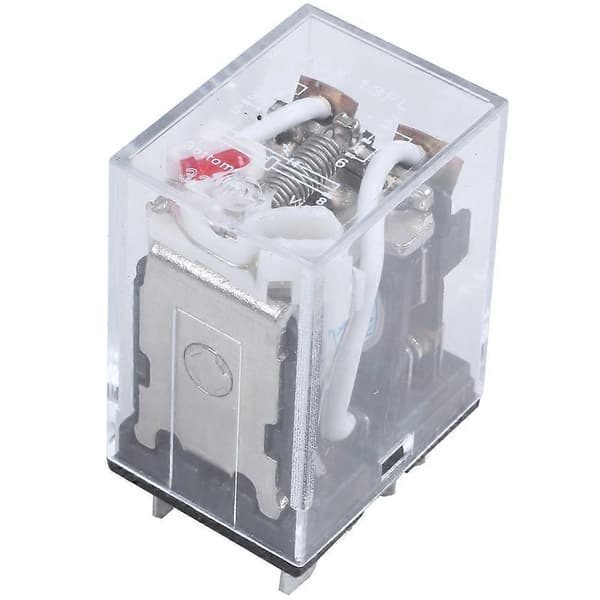 3X JQX-13F LY2 AC 24V spole 8-benet DPDT rød LED elektromagnetisk relæ Clear & black