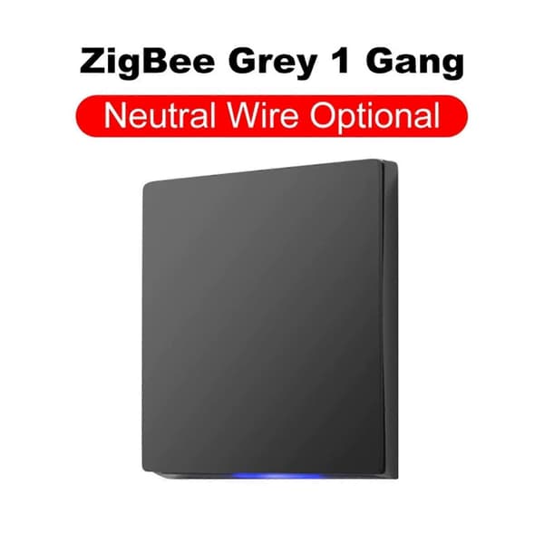 Tuya Zigbee Smart Switch Väggtryckknappsbrytare för AC-fläktgardinmotorpersienner Fungerar 1-gängs neutraltråd krävs svart Black