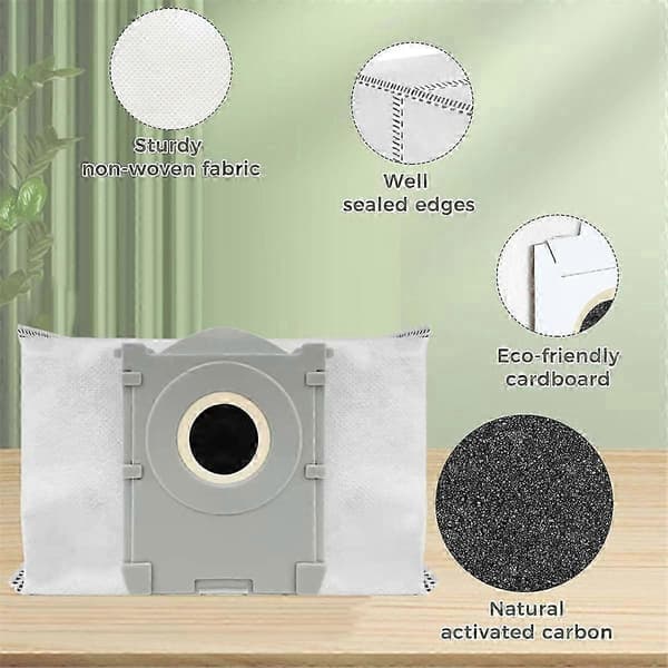 20 stk. støvposer til ECOVACS DEEBOT T50 X8 PRO robotstøvsuger, erstatningstilbehør Blanc