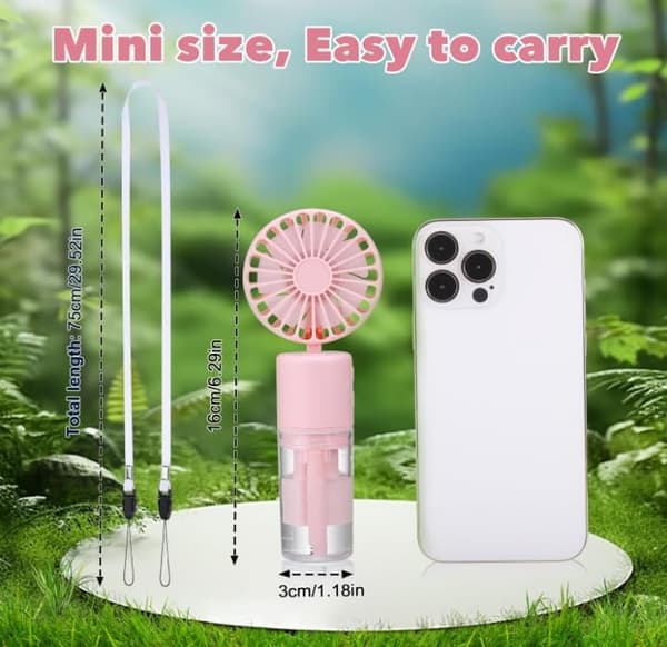 Bärbar fläkt med dimfunktion - 4000 mAh