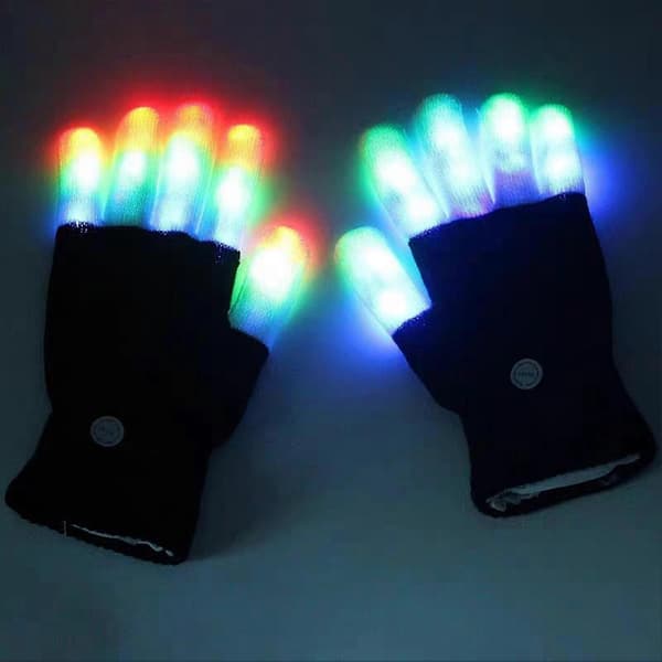 LED-fingerhandsker med lysende fingre - Halloweenhandsker til fester, sammenkomster og spil