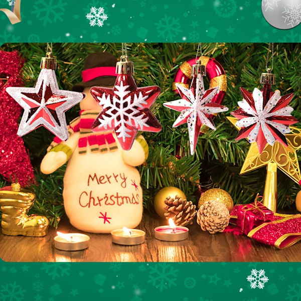 Paket med 5 glitterstjärnor julgranshängen dekorationer glitterstjärnor julgranshängen prydnader för jul hemmafest