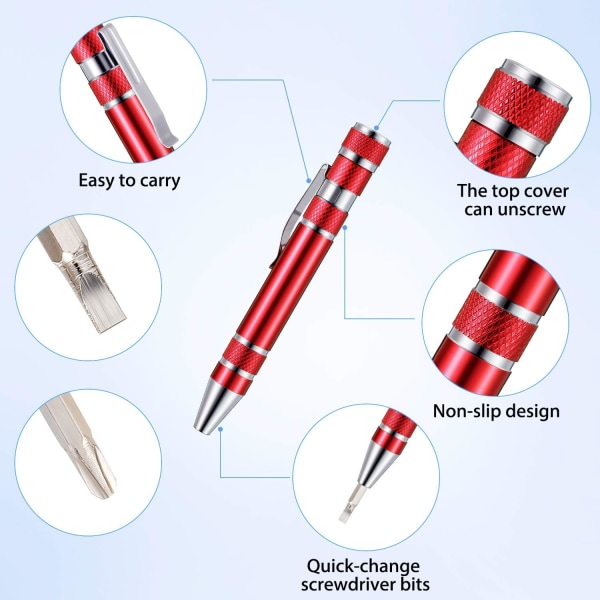 4-delt pennskruvmejsel multiverktyg - praktiskt verktyg 8 i 1 - magnetisk ficksskruvmejsel - multiprecisionsfunktion - julklapp till män - miniprylar - reparation T