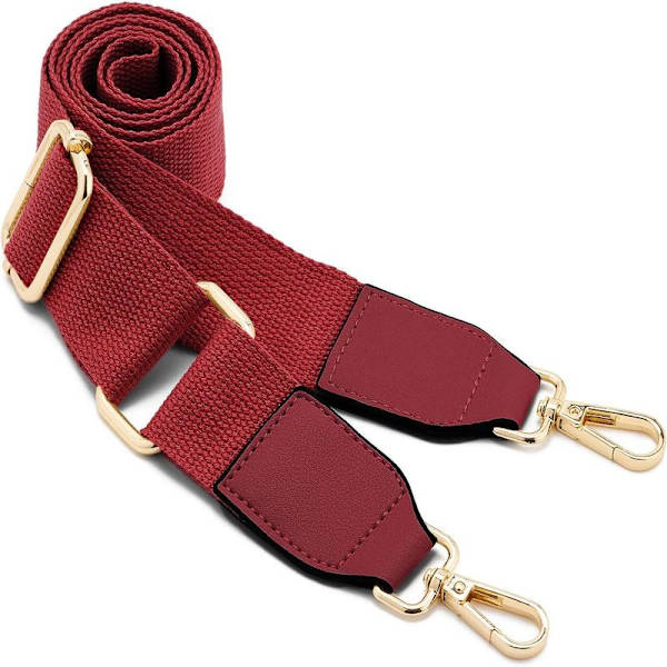 Women's Wide Shoulder Straps, Adjustable Leather Replacement Strap, Long Shoulder Strap (Burgundy)-FS2-{HW} Red