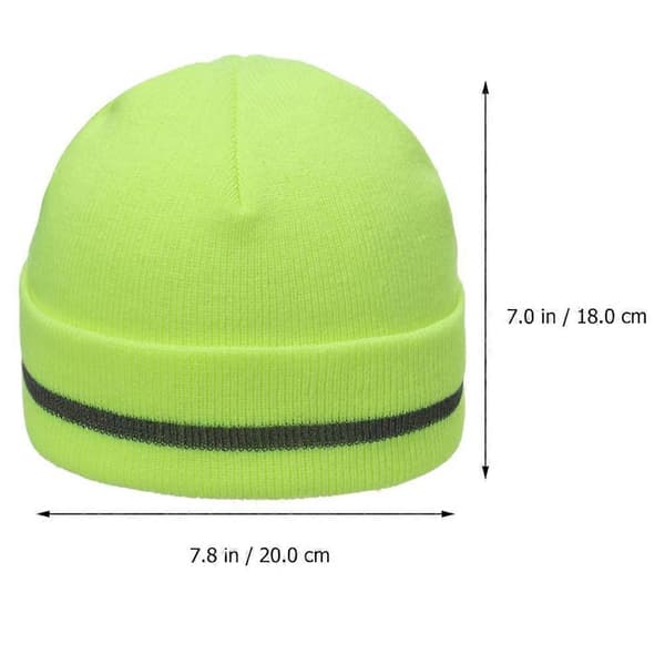 Fluorescerande stickad mössa för avslappnade utflykter 2 st reflekterande varma stickade mössor Green 20×18cm