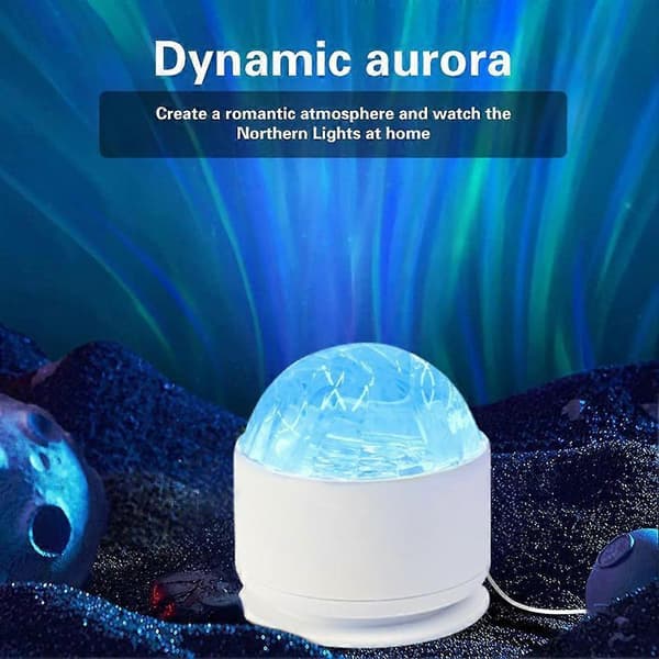LED-projektor för sovrum med fjärrkontroll, stämningsbelysning för heminredning Water Ripple