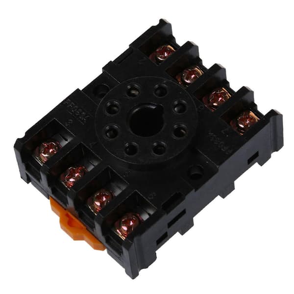 3X 8 runde ben 8-benet PF083A relæbasefatning Black