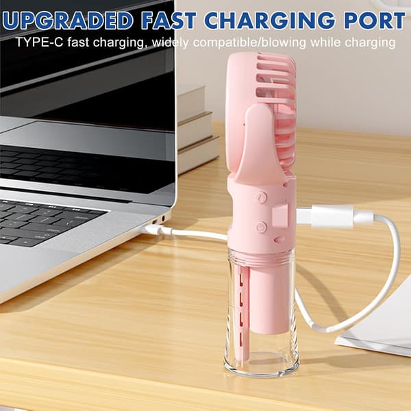 Mini bærbar tågeblæser, USB genopladelig lommeblæser (pink)