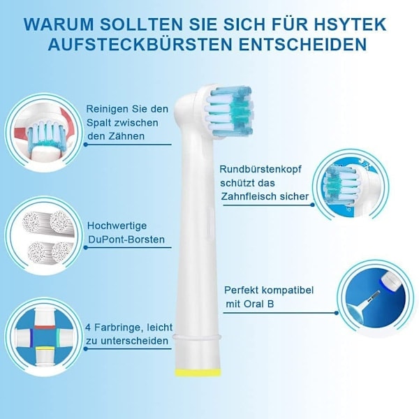 8 harjaspäätä, jotka ovat yhteensopivia Oral B -sähköhammasharjan kanssa